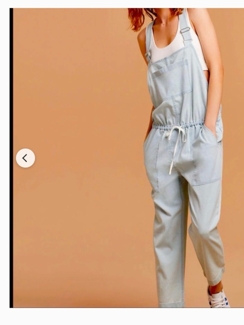Wilfred Light Blue Denim Drawstring Overalls
